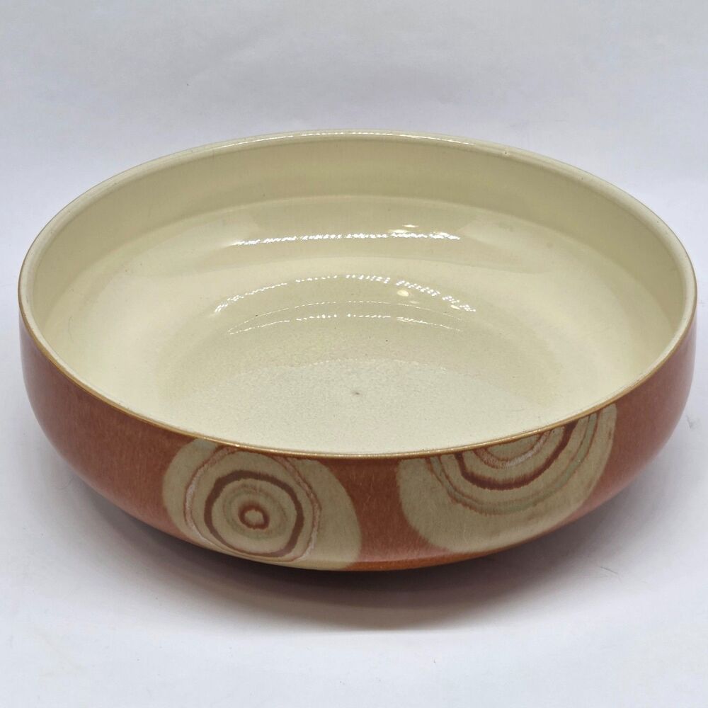 Denby Fire Chili Serving Bowl 9.5" Swirls Circles Stoneware